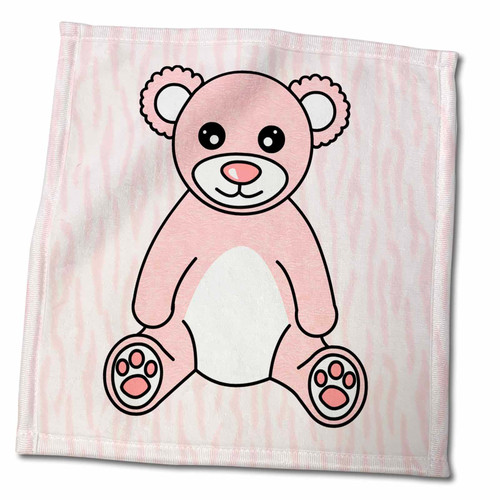3dRose Janna Salak Designs Teddy Bears - Cute Pink Teddy Bear - Towels (twl-15375-3)