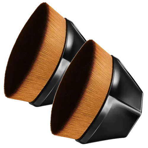2pcs Foundation Brush Face Blush Flat Top Kabuki Hexagon Liquid Powder Foundation Makeup Brush for Blending Liquid Cream or Flawless Powder Cosmetics (Black) 2pcs Foundation Brush Face Blush Flat Top Kabuki Hexagon Liquid Powder Foundation Makeup Brush for Blending Liquid Cream or Flawless Powder Cosmetics (Black)