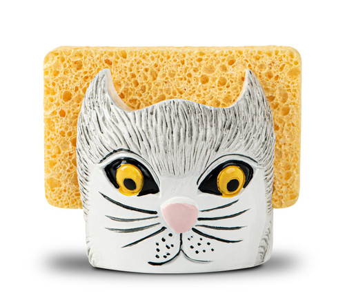 Cat Sponge Holder for Kitchen Sink Cute Kitchen Sponge Holder Kitty Dish Sponge Holder Sink Caddy Sponge Holder Resin Sink Sponge Holder