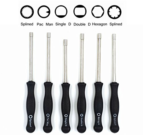 Wocst 2 Cycle Carburetor Adjustment Tool 21 Teeth Splined/Pac Man/Single D/Double D / 7-Teeth Splined Pac Man/Hexagon Carb Screwdriver for Common 2 Cycle Small Engine(Set of 6)