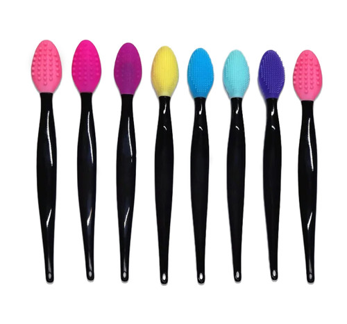 Habbie Beauty Lip Scrub Brush | Double-Sided Silicone Lip Brush Tool | Exfoliating Lip Scrubber for Men & Women | Face Cleaning Applicator lightening for dark and Chap Lips | Fuller Lip Appearance (8
