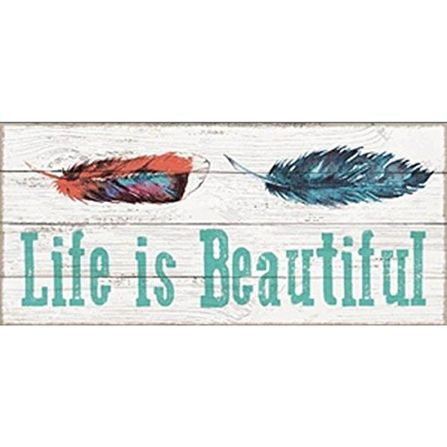 SIXTREES Life is Beautiful 5X11 Inch Wood Decorative Box Sign