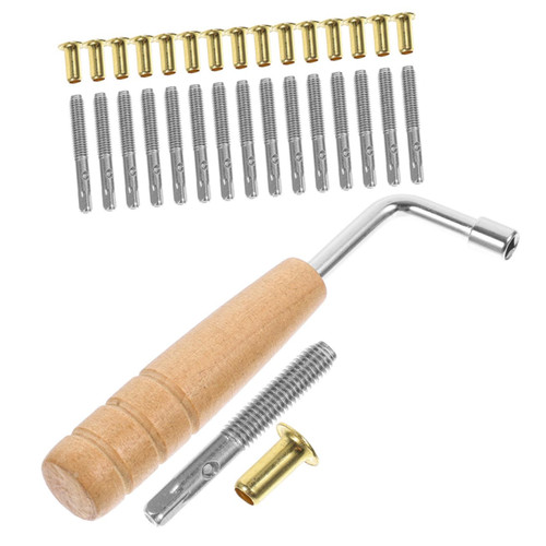 Toyvian 1 Set String Lyre Replacement Tuning Pin Harp Tuning Wrench Zither Tuning Wrench Lyre Tuning Pin Harp Tuning Pin Nail Harp Pin Lap Lyre Turn Pin Brass Wood Dulcimer