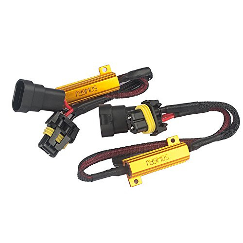 9006 50W 6 Ohm LED Lights Load Resistor Adapter Fix Hyper Flashing Blinking Canbus Error Warning Canceller for Fog Lights Daytime Running (2pieces)