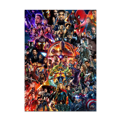 Mar-vel Poster Series Movie Canvas Mar-vel Wall Decor Avengers Wall Art Living Room Boys Room Decor Prints for Playroom, 12" x 16.5", Unframed