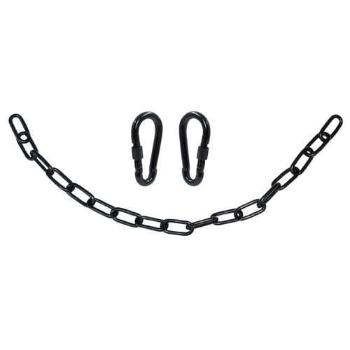 Kemcatui Heavy Duty Hanging Chain with Two Carabiners, Black Stainless Steel Hanging Kits for Punching Bags Hammocks Swing Hanging Chair Trapeze