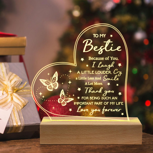 Petalsun Gifts for Best Friend Woman, Bestie Gifts- Engraved Wooden Base Lamp Presents- Friend Gifts for Women, Best Friend Birthday Gifts, Friendship Gifts for Women Friends