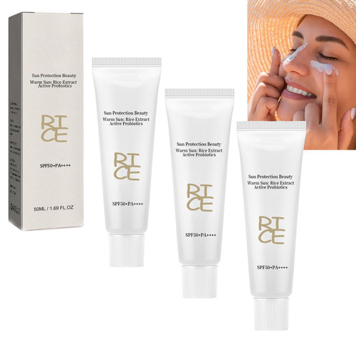 Daily SPF 50 Vitamin E Sunscreen, Sun Sunscreen Rice Sunscreen, UVA/UVB Protection, Lightweight, No White Cast, Semi Matte Finish, Sebum Balancing