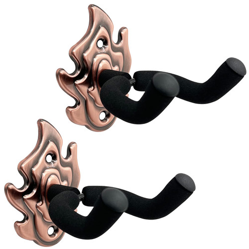 MOYACA Guitar Wall Mount Hanger, 2 Pack Metal Guitar Wall Hanger, Guitar Hanger Wall Hook Holder Stand with Screws, Guitar Wall Mount Hanger for Bass/Guitar/Banjo/Ukulele