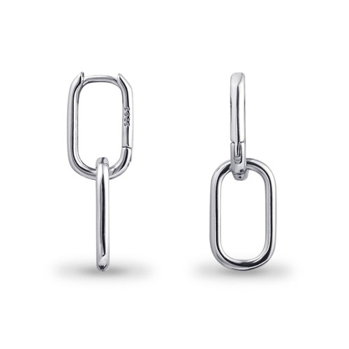 925 Sterling Silver Double Oval Huggie Hoop Earrings for Women, Small Silver Hoop Earrings for Sensitive Ears, Square Hoop Earrings for Gifts 925 Sterling Silver Double Oval Huggie Hoop Earrings for Women, Small Silver Hoop Earrings for Sensitive Ears, Square Hoop Earrings for Gifts