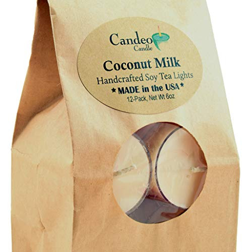 Coconut Milk, Scented Soy Tealights, 12 Pack Clear Cup Candles Coconut Milk, Scented Soy Tealights, 12 Pack Clear Cup Candles