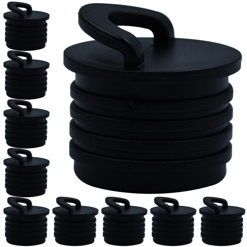 Rhinenet 10 Pieces Scupper Plugs for Kayak Boat Scupper Stoppers Scupper Plugs Bungs, Canoe Boat Scupper Stopper Plugs Replacement Accessories Scupper Plugs for Kayak Canoe Boat Drain Holes Black
