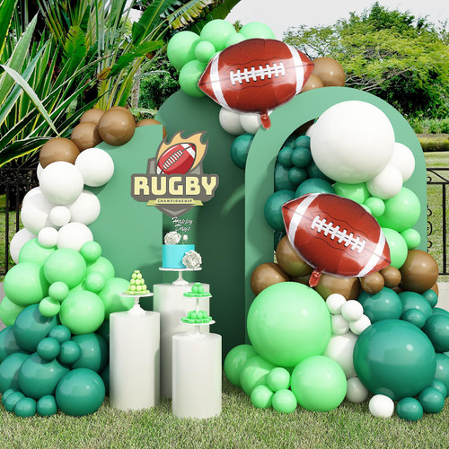 Football Balloon Arch Garland Kit, 117pcs Football Party Balloons Green Brown White Balloons Garland for Boys Birthday Party Sports Party Football Sports Game Theme Birthday Party Decorations Football Balloon Arch Garland Kit, 117pcs Football Party Balloons Green Brown White Balloons Garland for Boys Birthday Party Sports Party Football Sports Game Theme Birthday Party Decorations