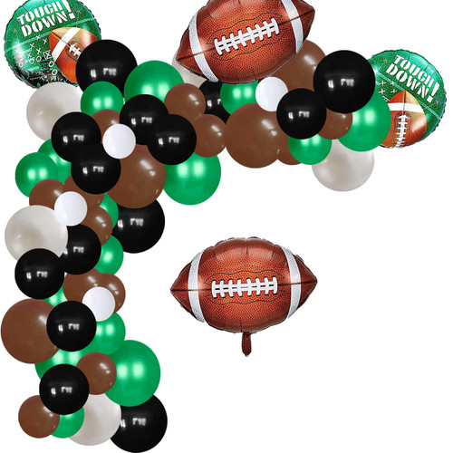 137 PCS Football Balloons Arch Garland Kit Football Balloons Football Foil Mylar Balloons for Kids Boys Teenager Mens Sport Theme Birthday Party Decoration (Black, Green, Brown) 137 PCS Football Balloons Arch Garland Kit Football Balloons Football Foil Mylar Balloons for Kids Boys Teenager Mens Sport Theme Birthday Party Decoration (Black, Green, Brown)
