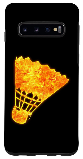 Galaxy S10 Badminton Shuttlecock Ball Fire Flames Burning Case