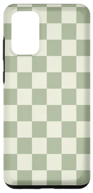 Galaxy S20+ Classic Checkered Checker Checkerboard Light Sage Green Case
