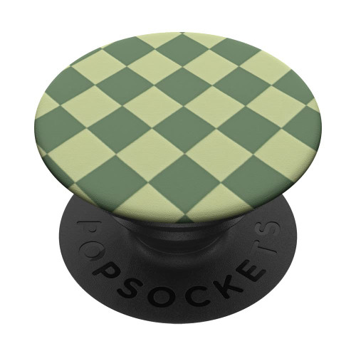 Sage Green Checkered Checkerboard Pattern PopSockets Swappable PopGrip