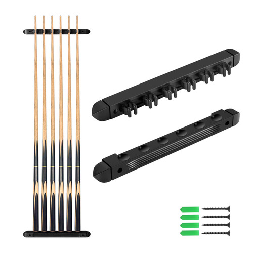 MoyanSuper Pool Cue Rack Wall Mounted Rack Billiard/Pool Cue Wall Rack Cue Rest Cue Stick Holder (Black / 6 Cues) MoyanSuper Pool Cue Rack Wall Mounted Rack Billiard/Pool Cue Wall Rack Cue Rest Cue Stick Holder (Black / 6 Cues)