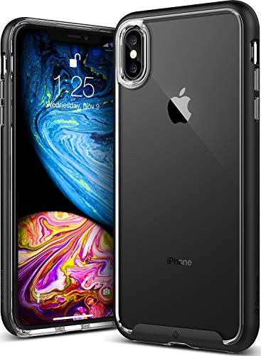 Caseology Skyfall for iPhone Xs Max Case (2018) - Clear Back & Slim Fit - Black