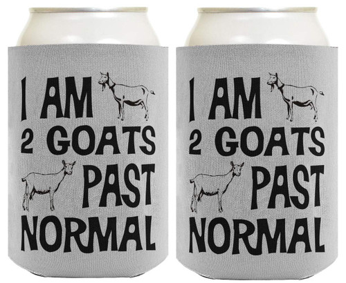 Goat Lady Gifts I Am 2 Goats Past Normal Goat Farmer Gifts 2-Pack Can Coolies Drink Coolers Multi