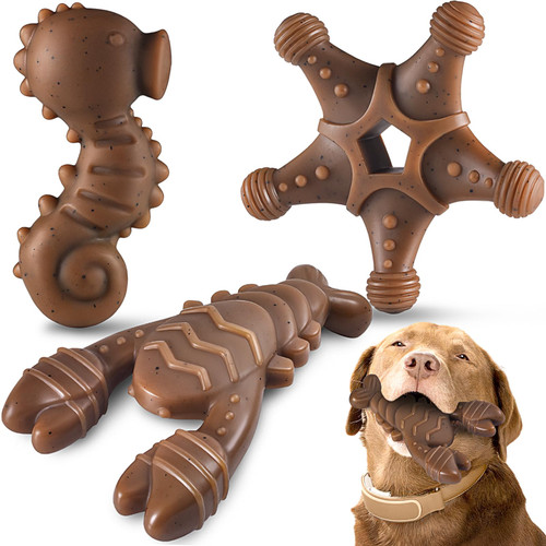Tough Dog Toys for Aggressive Chewers, Chew Toys for Aggressive Chewers, Indestructible Dog Toy for Large Medium Small Breed, 3 Pack Super Chewer Dog Toys with Durable Nylon, Gift for Dogs Tough Dog Toys for Aggressive Chewers, Chew Toys for Aggressive Chewers, Indestructible Dog Toy for Large Medium Small Breed, 3 Pack Super Chewer Dog Toys with Durable Nylon, Gift for Dogs