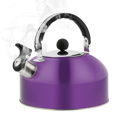 Whistling Stovetop Tea Kettle, 1.8L Tea Kettle For Stove Top, Stainless Steel Red Whistling Tea Pot With Ergonomic Handle, Teapot Whistling Kettle For Stove, Induction Cooker And Wood Stove