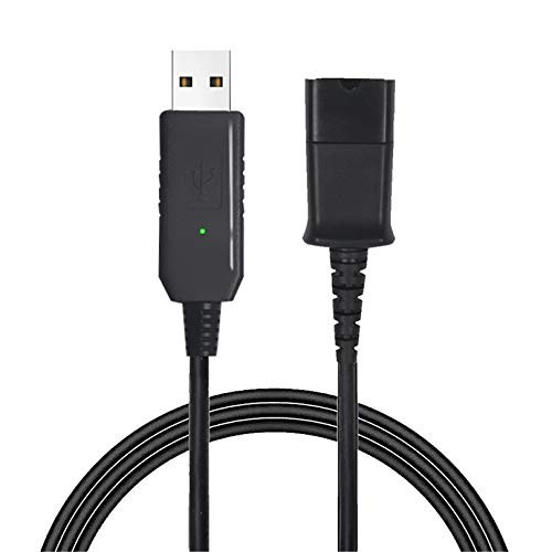 Call Center Office Headset Quick Disconnect QD Cable to USB Plug Adapter Compatible with Plantronics Headset QD Connector Plug to Any Computer Laptop VOIP Softphone