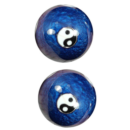 Healifty Hand Massage Balls 1set Health Massage Handball Deep Tissue Massage Balls Chinese Exercise Stress Balls Chinese Relaxing Health Ball Fitness Enamel Stress Reliever Blue Handball