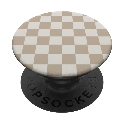 Light Beige Checkerboard Vanilla Classic Checkered Pattern PopSockets Standard PopGrip