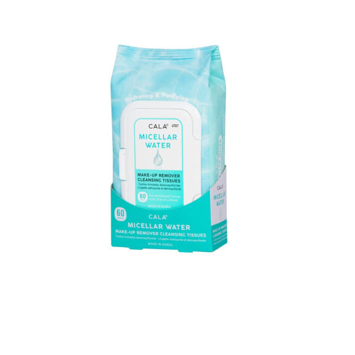 Cala Micellar water make-up remover cleansing tissues 60 count, 60 Count