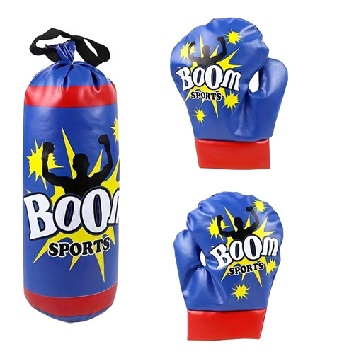 Kid Boxing Training Set, Professional Kid Boxing Set With Gloves, Boxing Bag Set, Sandbag Boxing Training Equipment for Kids Teens, Punching Bag Boxing Gloves Set Practice Kicking Punching in Home Gym