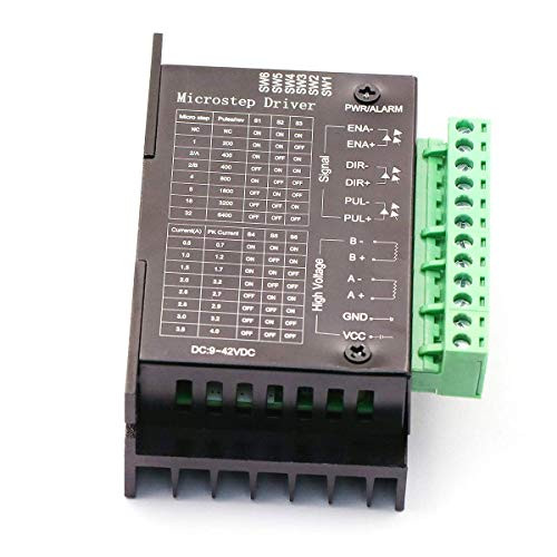 Lheng 4A 9-42V Stepper Motor Driver CNC Controller,32 Subdivision Upgrade tb6600 for 2 or 4 Phase of Stepper Motor 42, 57, 86 Random Pattern