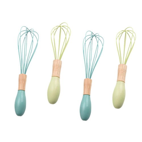 Cabilock 4 Pcs Hand Mixer Beaters Nonstick Whisk Silicone Rubber Whisk Silicone Whisk Kitchen Mixer Egg Frother Baking Whisk Kitchen Egg Mixer Kitchen Whisks Wooden Sauce Manual To Rotate