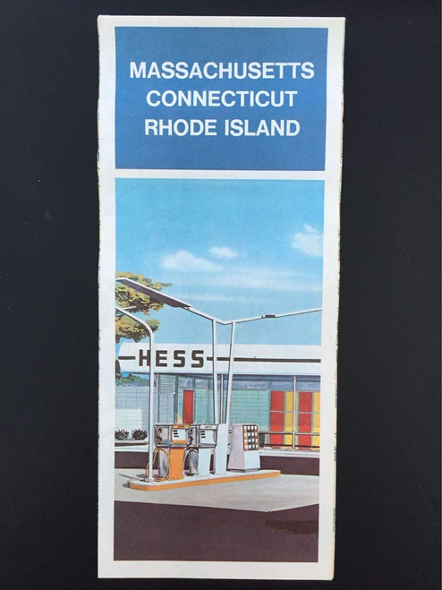 1975 Hess Oil Massachusetts-Connecticut-Rhode Island Road Map