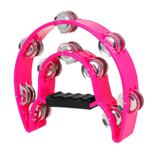 ibasenice Children's Hand Bell Hand Held Percussion Drum Handheld Tambourine Drum Tambourine Kid Drum Toy Tambourine Cymbals Bell Tambourine Hand Tambourine Stainless Steel Adjustable Metal