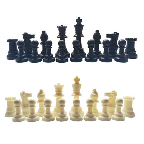 32 Pcs Plastic Chess Pieces Set Portable Standard Tournament Chessmen International Chess Pieces for Chess Board Game Tournament Chessmen Chess Accessories 32 Pcs Plastic Chess Pieces Set Portable Standard Tournament Chessmen International Chess Pieces for Chess Board Game Tournament Chessmen Chess Accessories