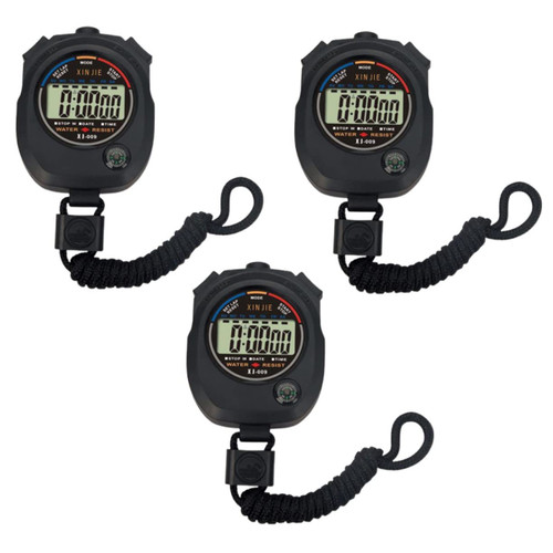 Kisangel 3pcs Timer Game Stopwatch Electronic Watches Stopwatch for Match Digital Stopwatch Training Stopwatch Match Stopwatches Stopwatch for Game Major Digital Watch Abs