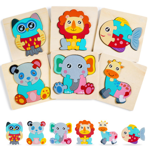 FEISCS Wooden Animal Puzzles for Toddlers 1-3,6 Pack Baby Animals Puzzles for Kid Age 1-3, Toddler Toys for 1 2 3 Year Old Girls Boys,Stem Educational Preschool Toys Learning Toy FEISCS Wooden Animal Puzzles for Toddlers 1-3,6 Pack Baby Animals Puzzles for Kid Age 1-3, Toddler Toys for 1 2 3 Year Old Girls Boys,Stem Educational Preschool Toys Learning Toy