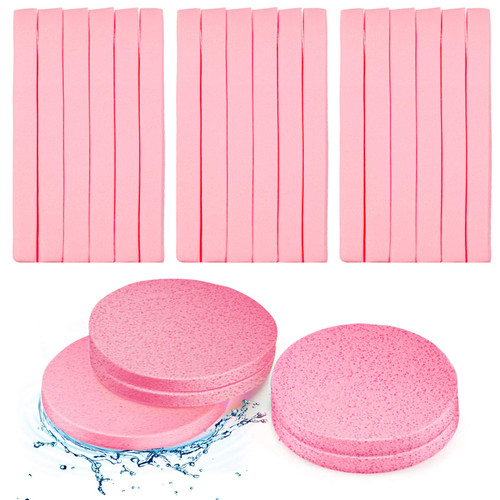 120 Pieces Compressed Facial Sponge for Estheticians Face Cleansing Sponge Makeup Removal Sponge Pad Exfoliating Spa Wash Round Face Sponge (Pink)
