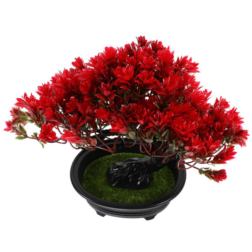 Alipis Artificial Potted Plant Japanese Cedar Bonsai Plant Realistic Bonsai Tree Artificial Bonsai Plant Faux Greenery Bonsai Fake Flower Small Desk Plant Plastic Fake Trees Miniature