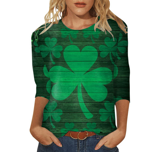 Funny St Patricks Day Shirts Womens Lucky Gnomes Irish Shamrock Paddy's Day Clothes Graphic Tee Casual Workout Tops