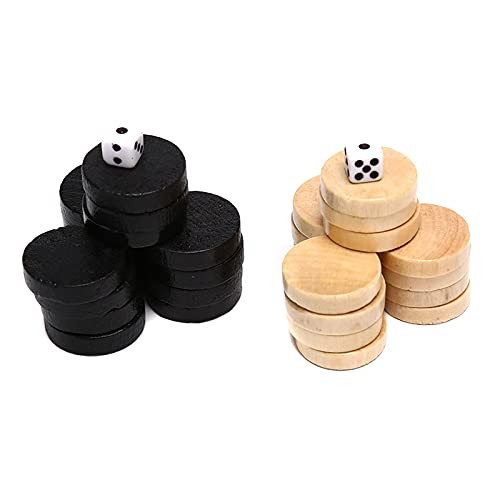 Chess Set Chess Board Chess 32Pcs Draughts/Checkers/Backgammon Chess Piece for Kids Board Game Learning Camping (Color : 2.4cm)