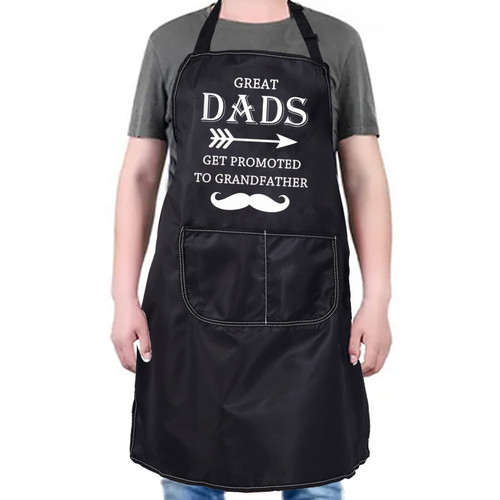PXTIDY New Grandpa Gift Great Dads Get Promoted To Grandfather Funny Father's Day BBQ Grandpa Joke Kitchen Apron