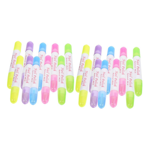 minkissy 20pcs Nail Art Remover Pen Nail Edges Cleaning Pens Manicure Pen Tool Nail Edges Corrector Pen Nail Edges Correction Pen Nail Stamping Polish Plastic Miss Function Pen Nail Polish