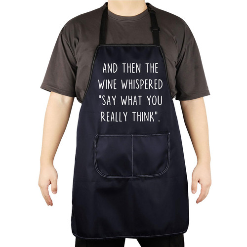 CENWA What You Really Think Wine Apron Wine Fans Gift Apron For Wine Lover Wine Adjustable Apron For Cooking (You Really Think APRON)