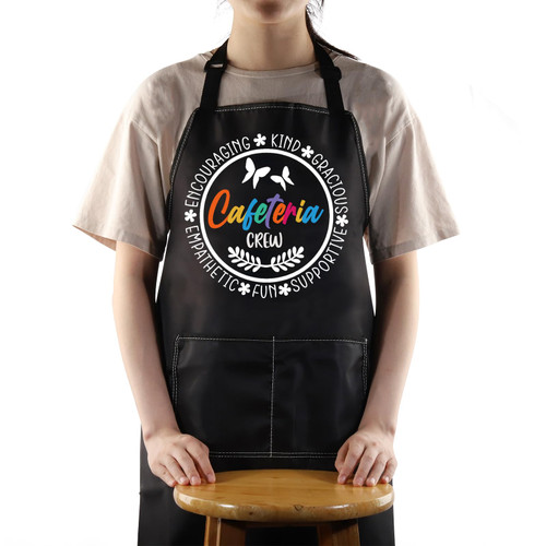 JNIAP Cafeteria Crew Aprons Lunch Lady Aprons With Pockets Cafeteria Worker Apron Cafeteria Squad Gifts (Cafeteria crew)