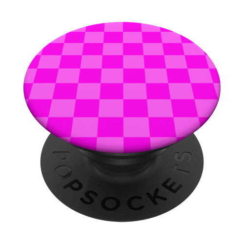 Hot pink Classic Checkered Big Checkerboard PopSockets Swappable PopGrip