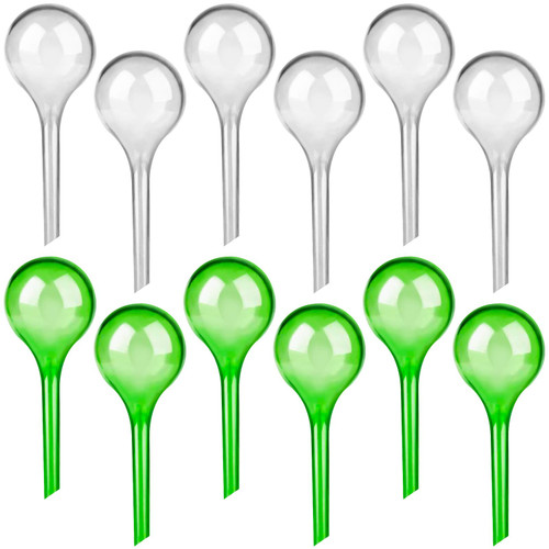 12 PCS Plant Watering Globes, Automatic Self Watering Bulbs Clear PVC Ball Plant Watering Device Drip Irrigation Water Globes for Indoor Outdoor Plants
