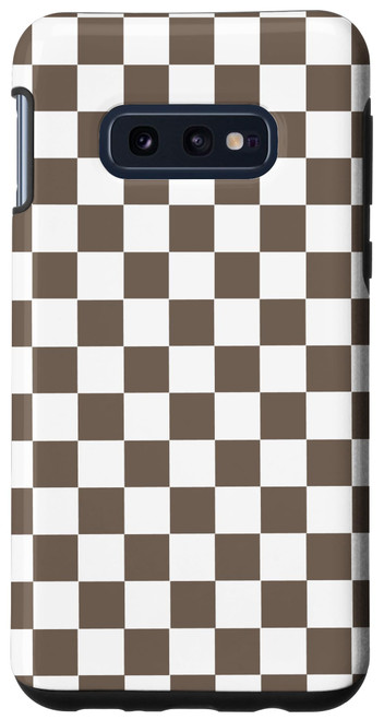 Galaxy S10e Classic Checkered Brown Checkerboard Beige Retro Aesthetic Case