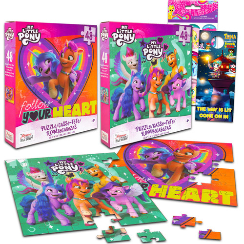 My Little Pony Jigsaw Puzzle for Kids Bundle My Little Pony Activity Set - 2 Pack My Little Pony Jigsaw Puzzles 48 Piece Each with Stickers, More | My Little Pony Toys for Girls